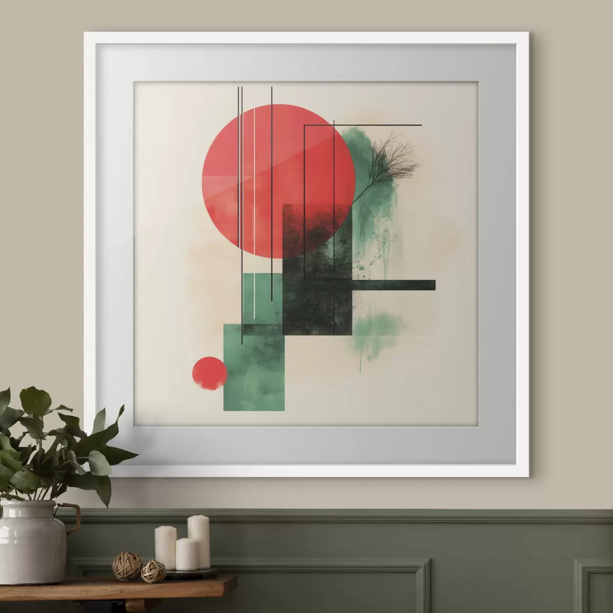 Poster Moderní umělecká kompozice s grafickými liniemi a texturovanými prvky f48887