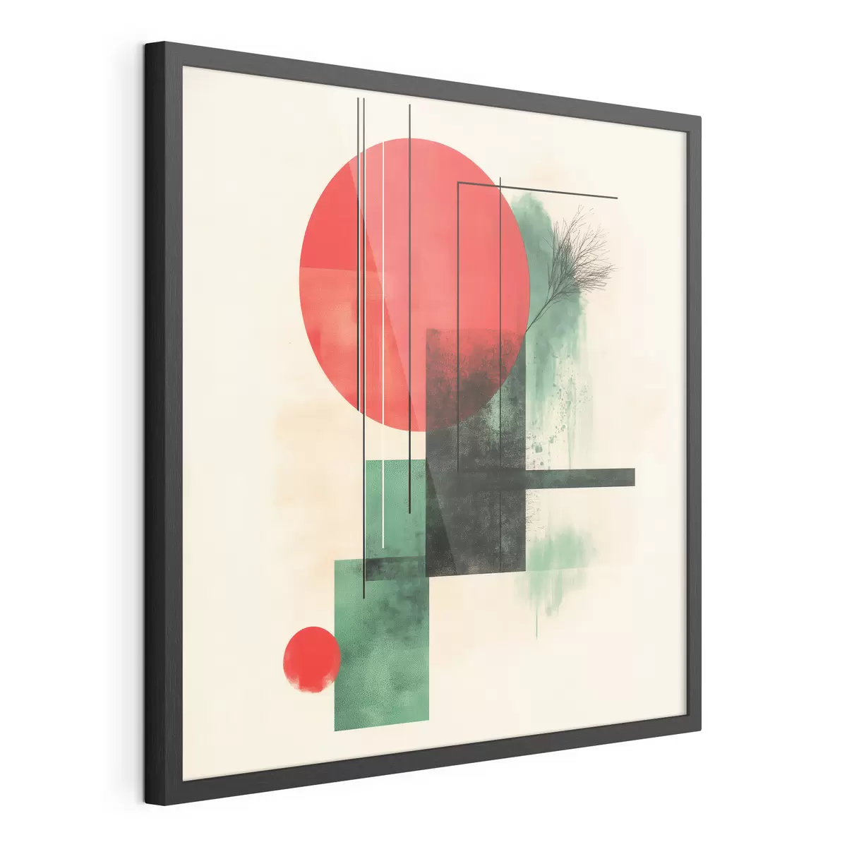 Poster Moderní umělecká kompozice s grafickými liniemi a texturovanými prvky f48887