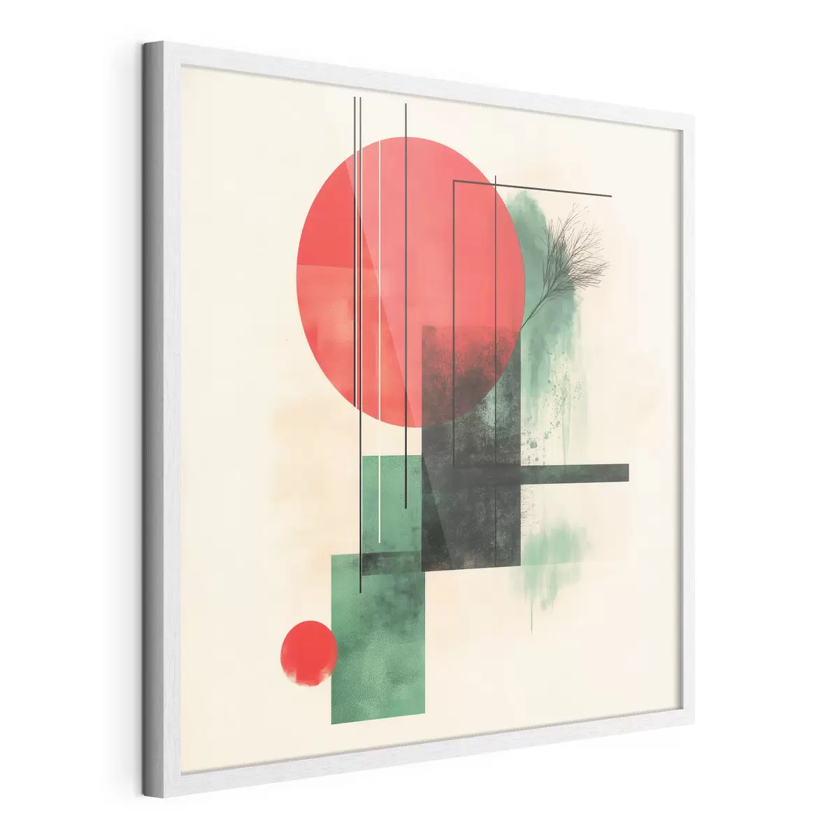 Poster Moderní umělecká kompozice s grafickými liniemi a texturovanými prvky f48887