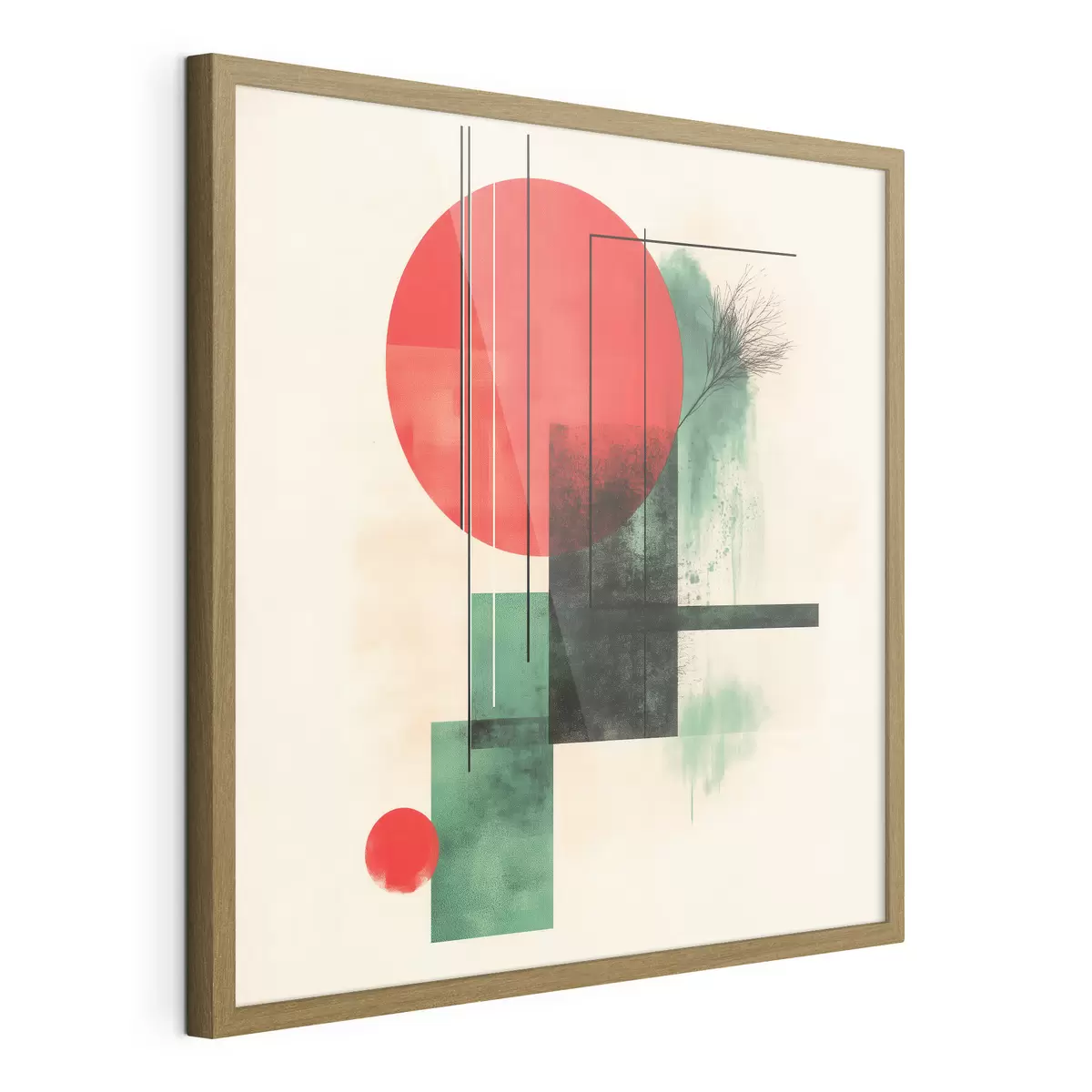 Poster Moderní umělecká kompozice s grafickými liniemi a texturovanými prvky f48887