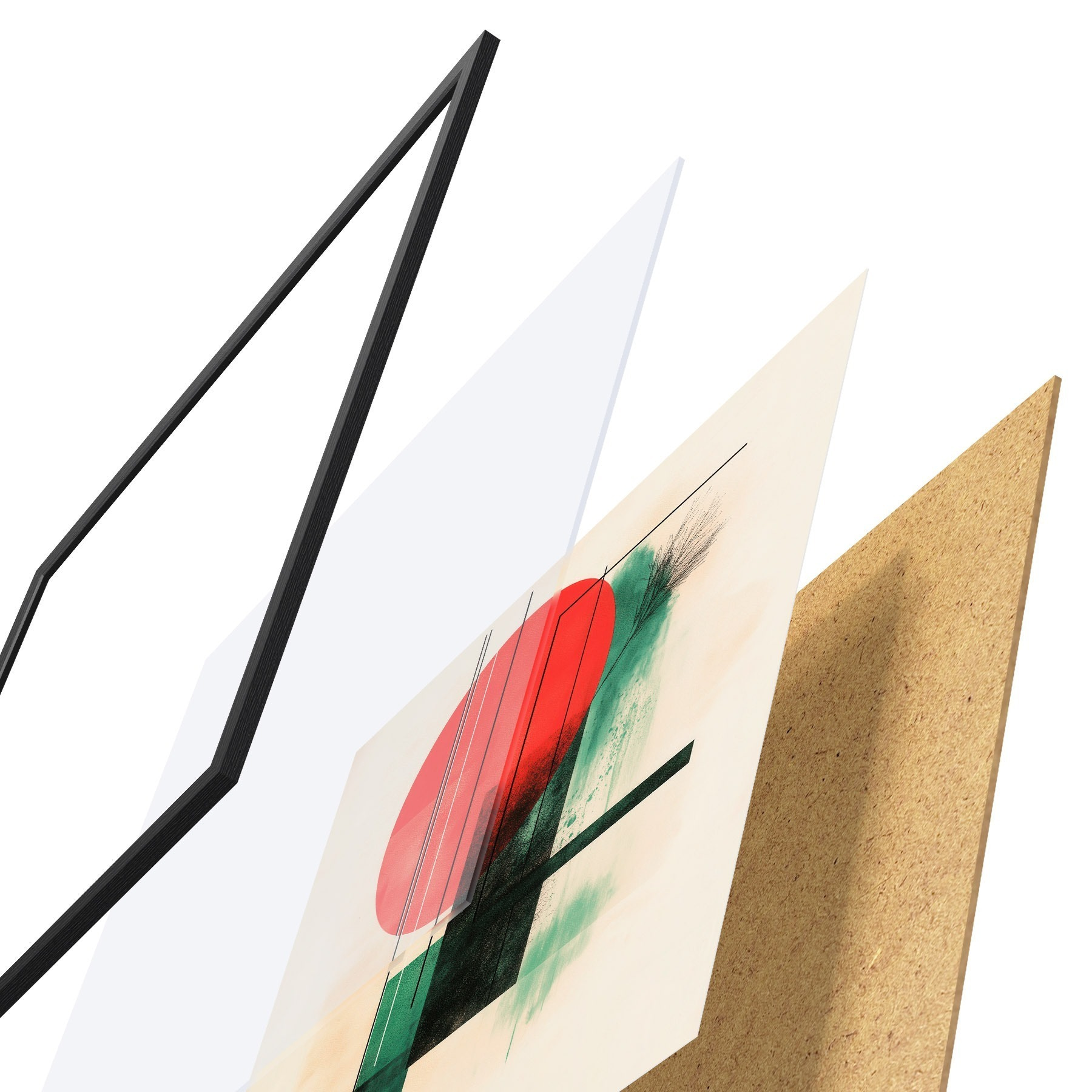 Poster Moderní umělecká kompozice s grafickými liniemi a texturovanými prvky f48887