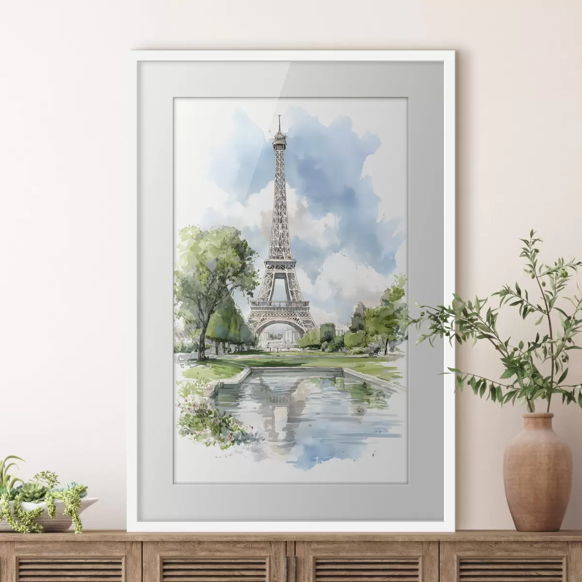 Poster Eiffelova věž ve stylu akvarelu f49424