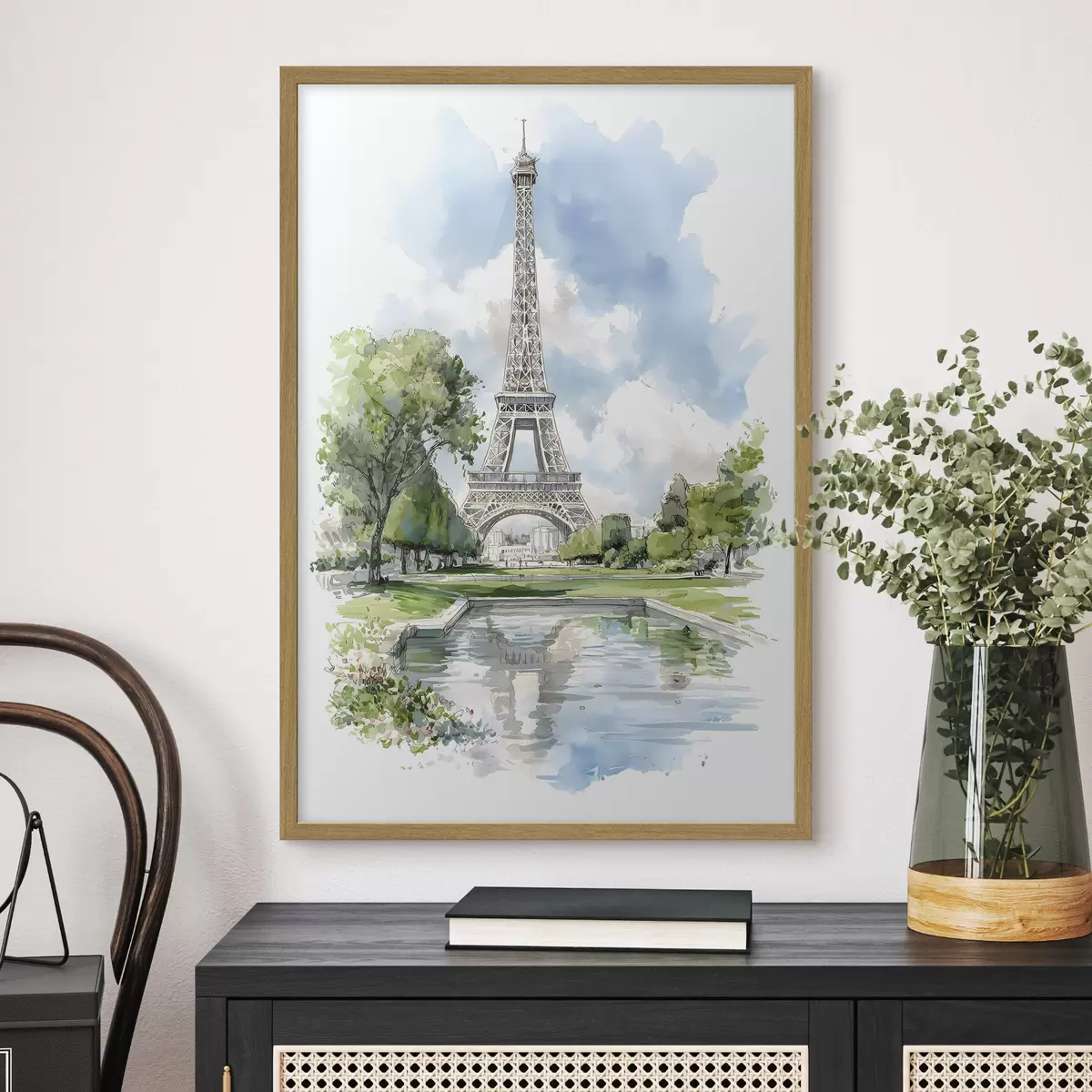 Poster Eiffelova věž ve stylu akvarelu f49424