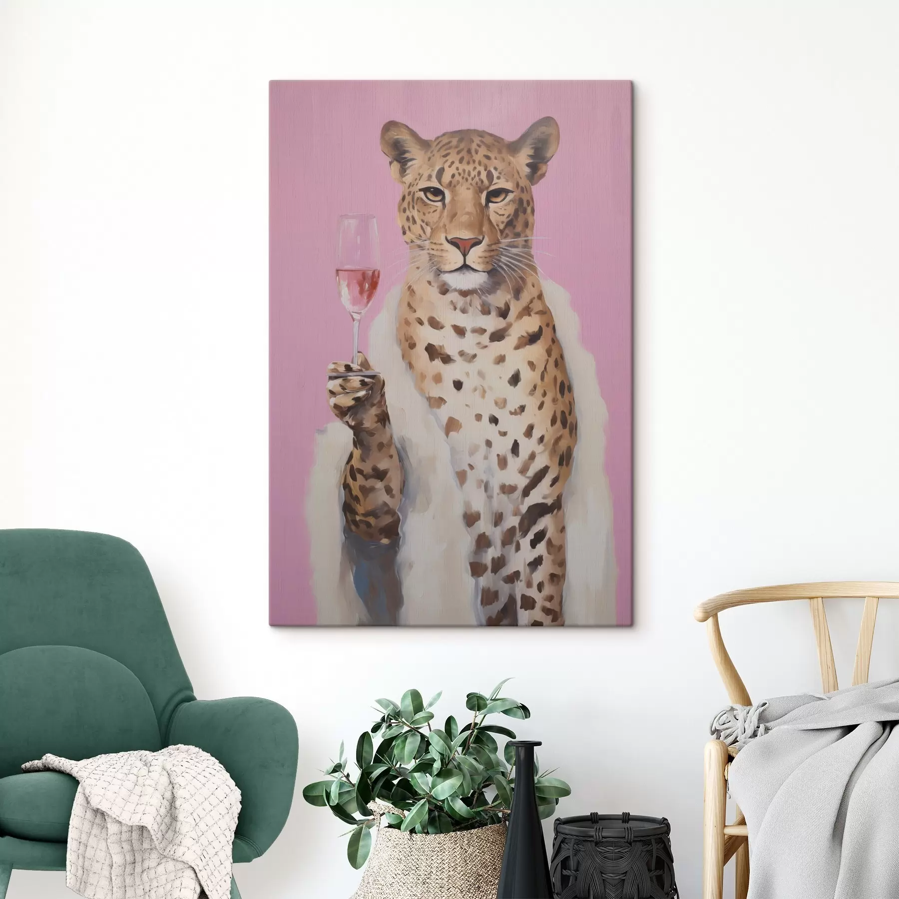Obraz Leopard na obraze s imitací skla Č. s49510