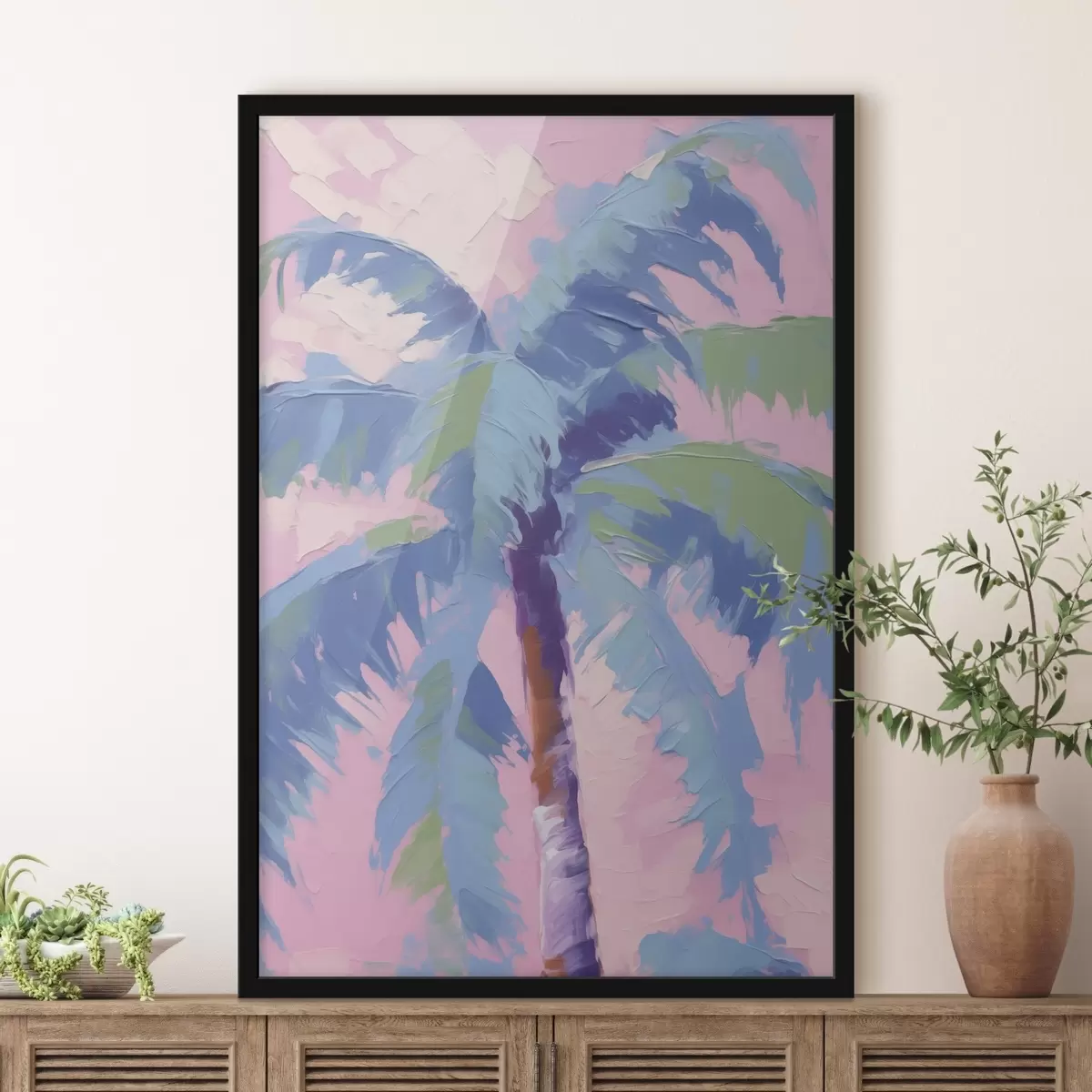 Poster Stylizovaná malba napodobující palmu f49592