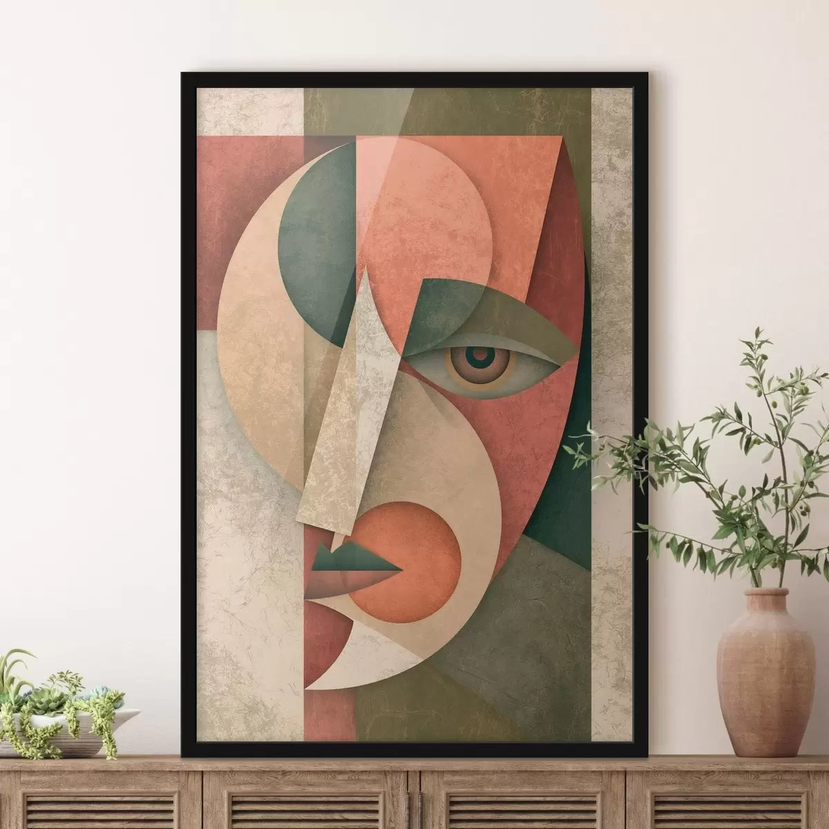 Poster Geometrická abstrakce obličeje f49420