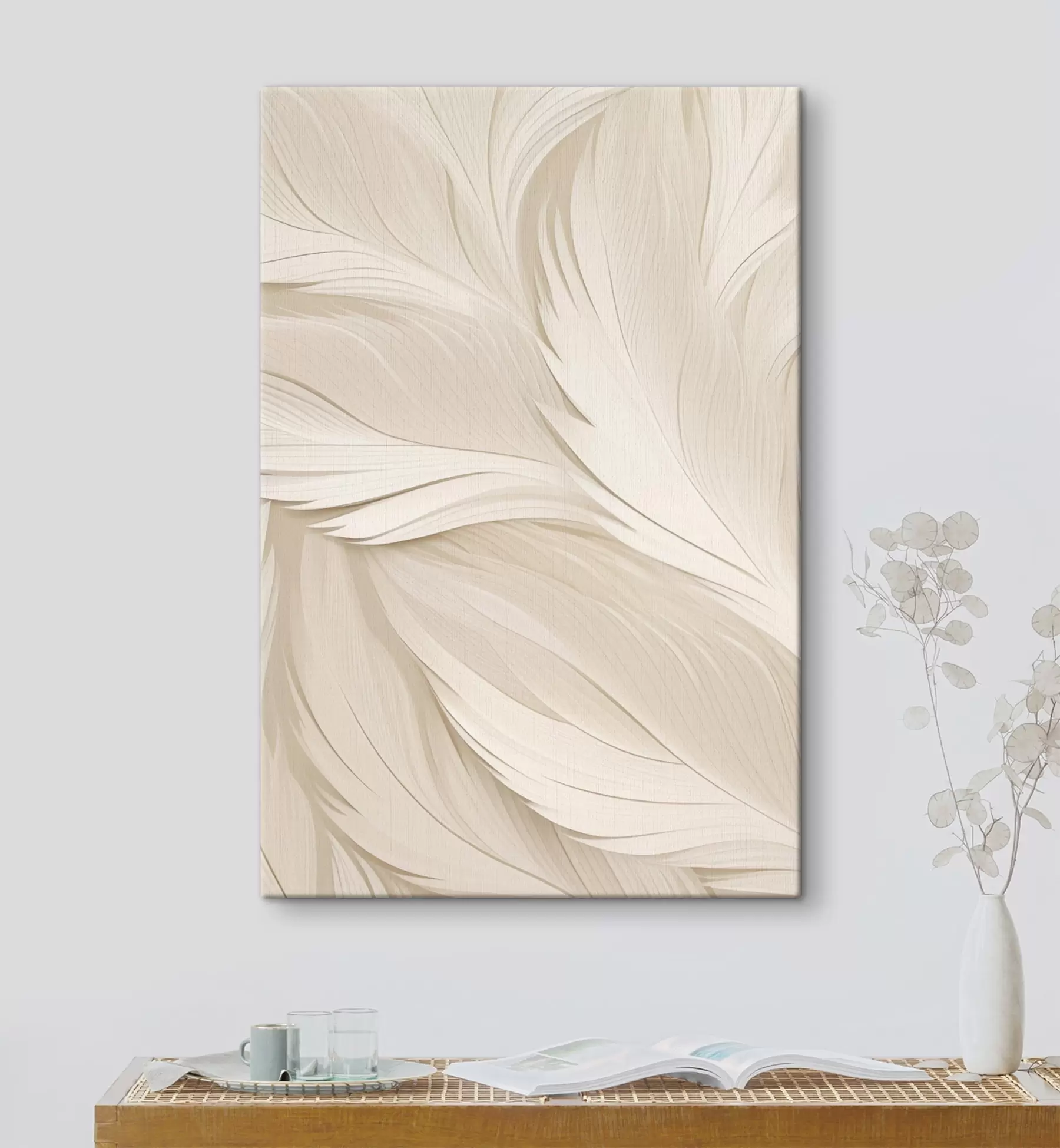 Obraz Objemová abstrakce – béžové čáry Č. s49383