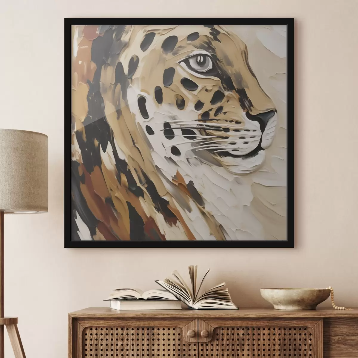 Poster Abstraktní leopard, imitace malby f49751