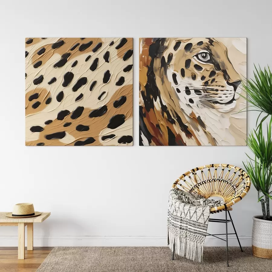 Fototapet Abstraktní leopard, imitace malby m30669