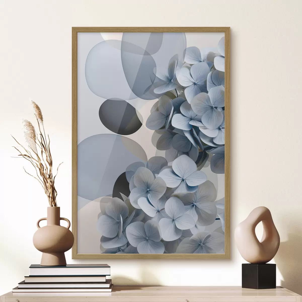 Poster Moderní abstrakce s hortenziemi f49699