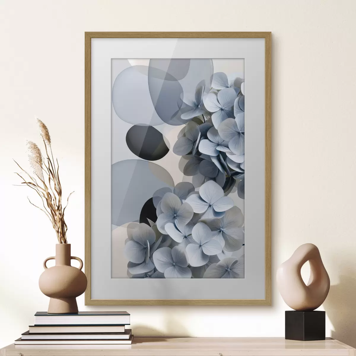 Poster Moderní abstrakce s hortenziemi f49699