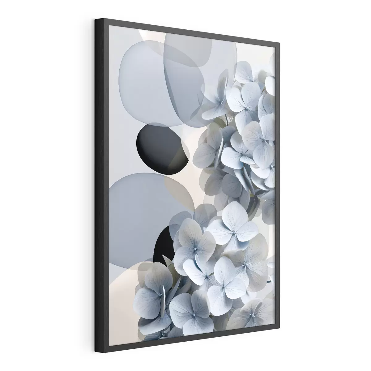 Poster Moderní abstrakce s hortenziemi f49699