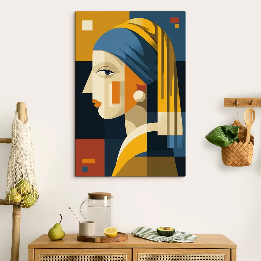 Obraz Geometrický ženský portrét Č. s49825
