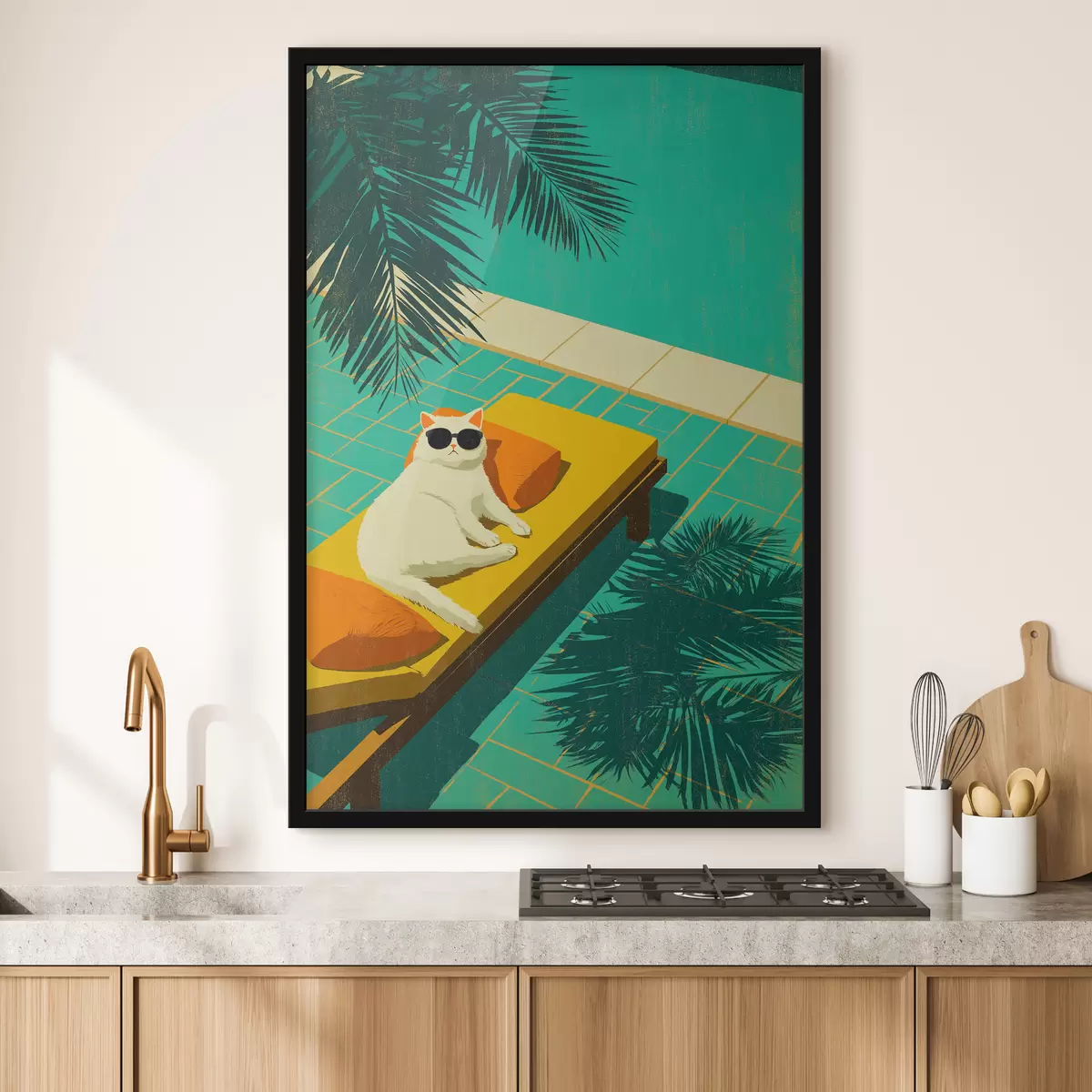 Poster Kočka u bazénu f49834