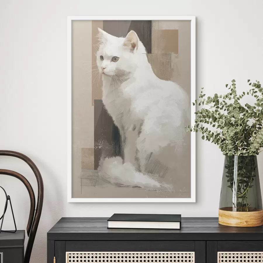 Fototapet Bílá kočka f49837