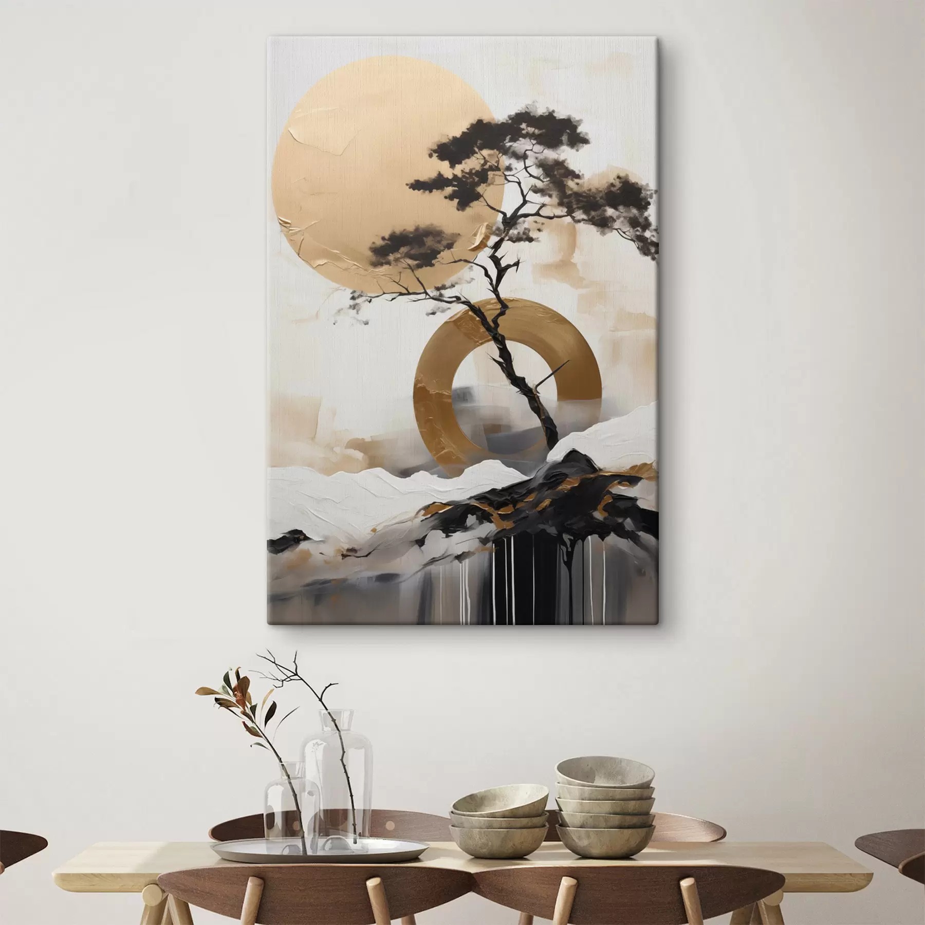Obraz Dekorativní bonsai, abstraktní malba Č. s49786