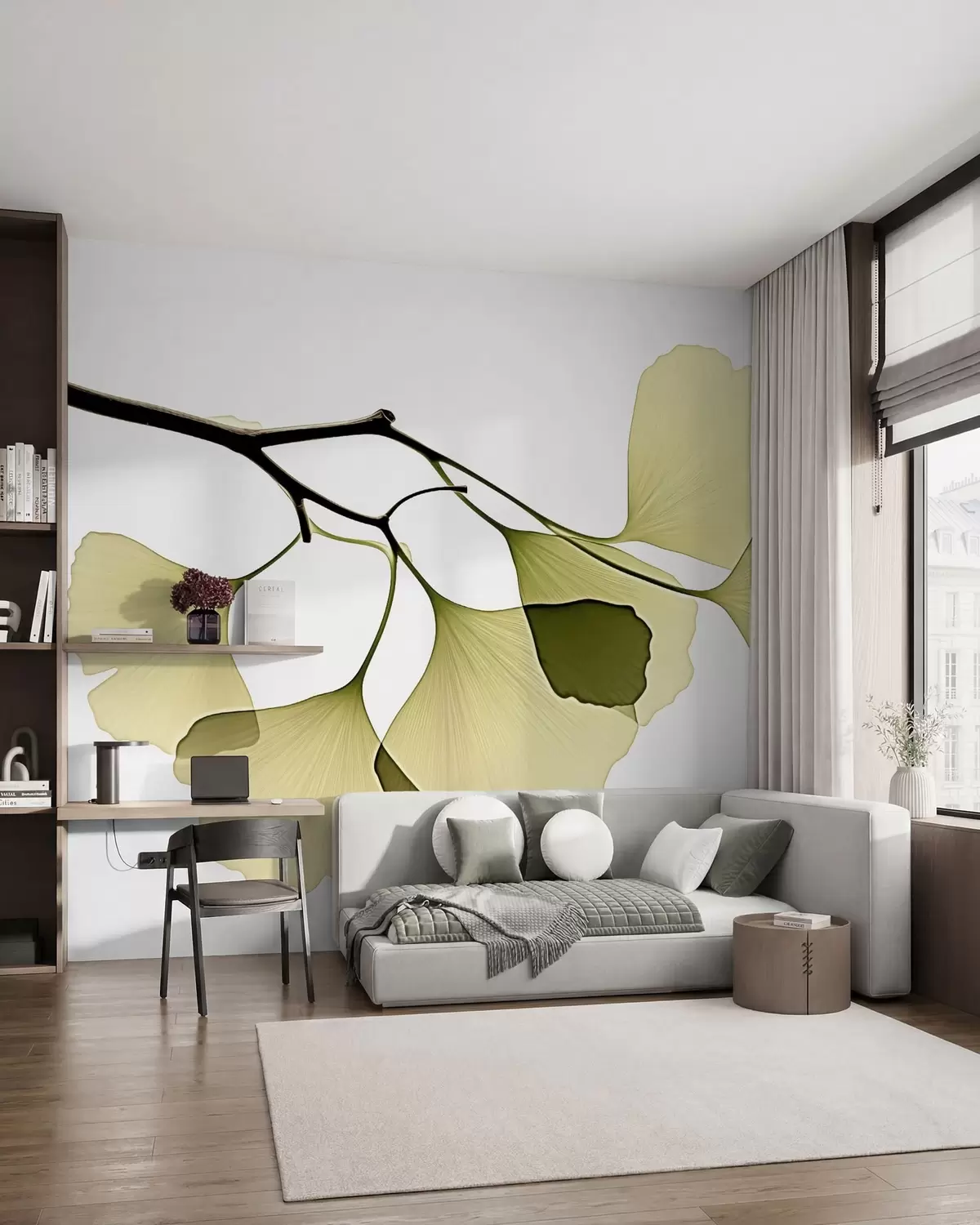 Fototapet Listy ginkga ve tvaru vějíře w09968