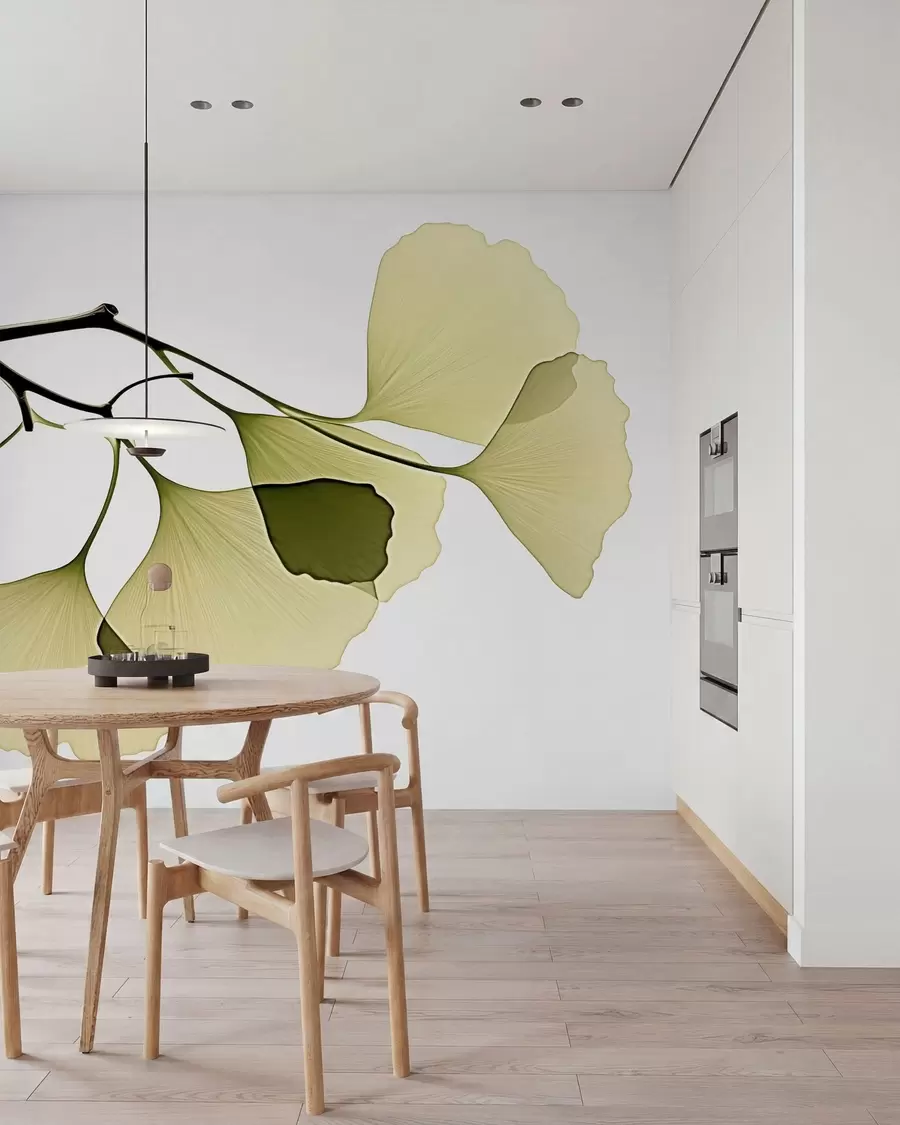 Fototapet Listy ginkga ve tvaru vějíře w09968