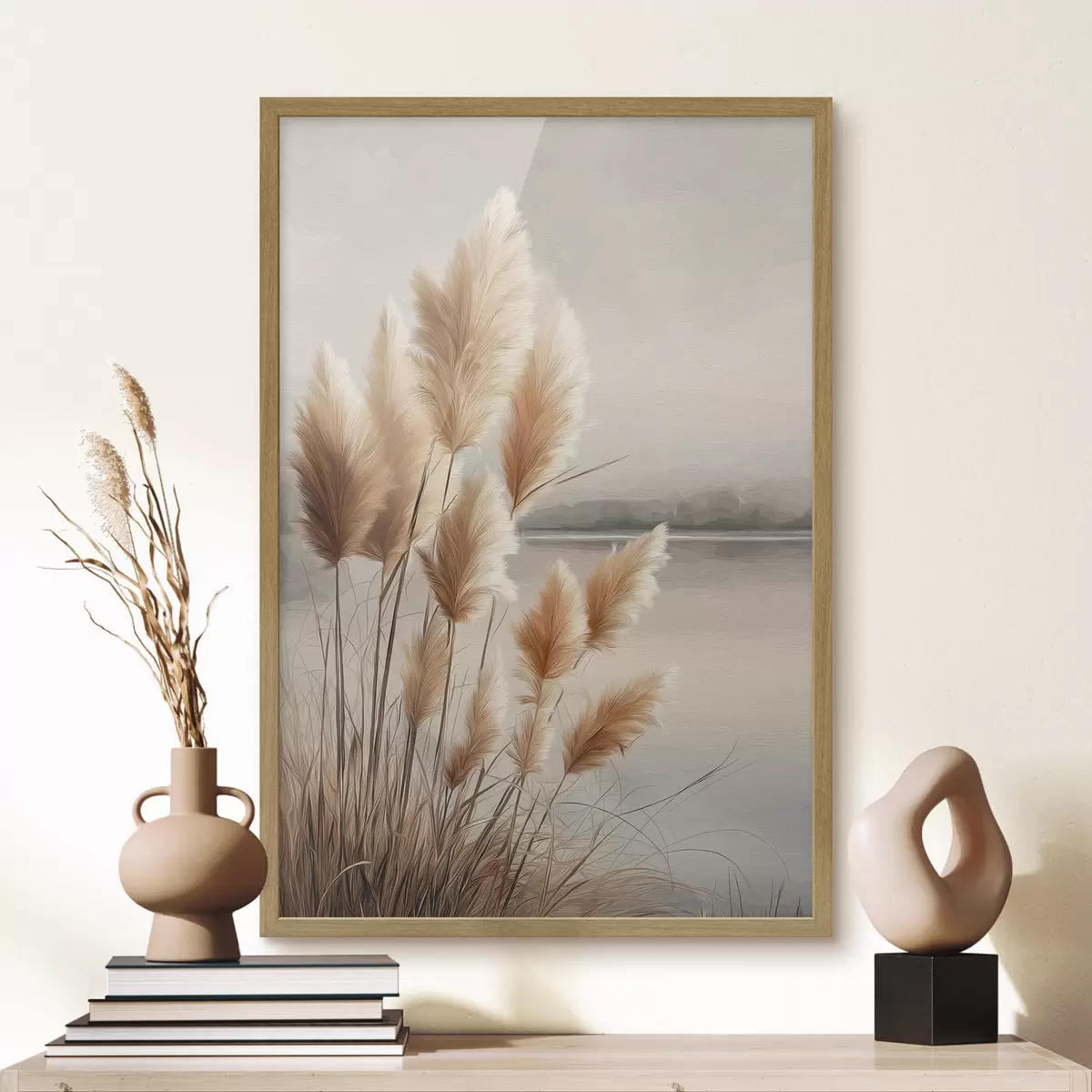 Poster Pampová tráva u řeky f49925