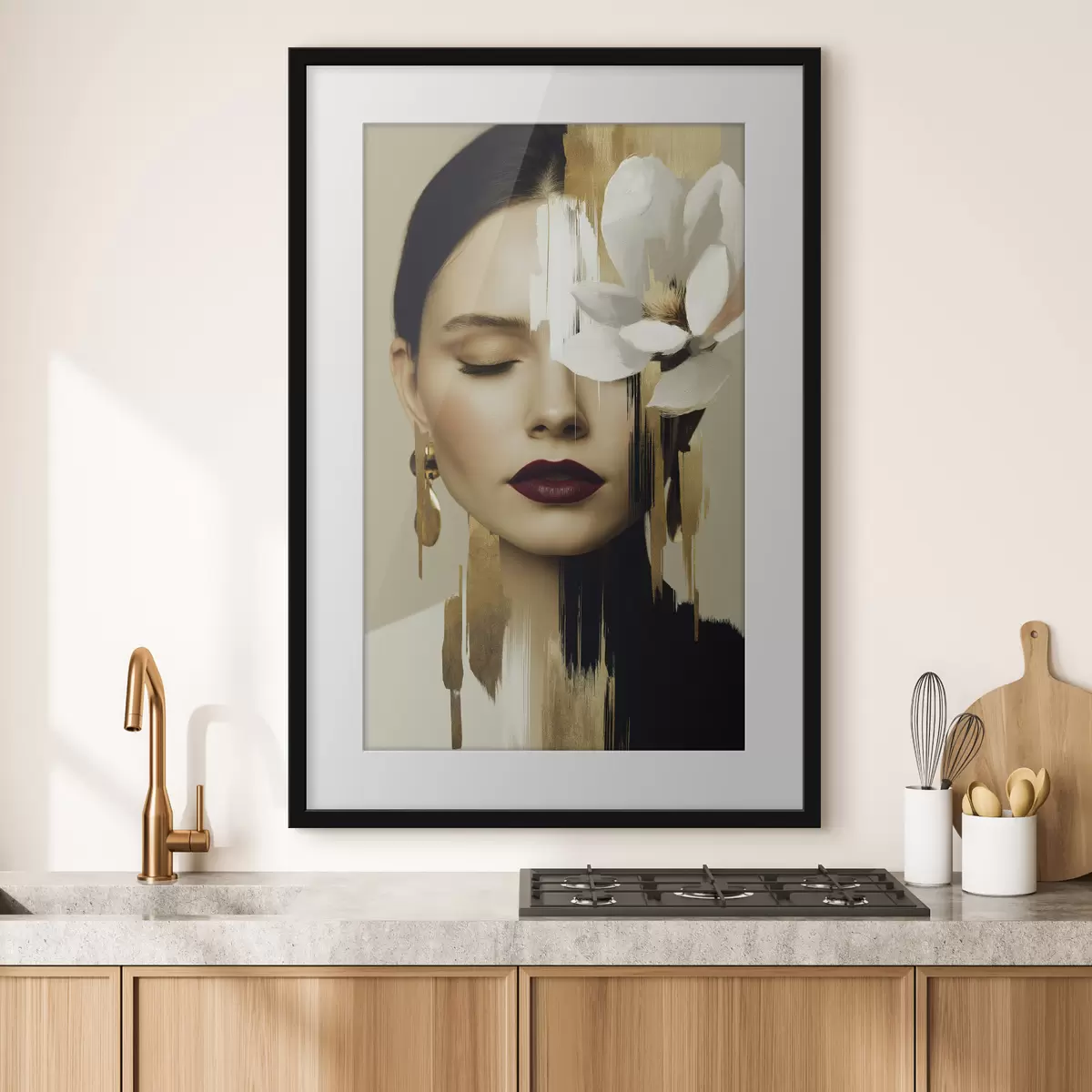 Poster Dívka s květinou ve vlasech f49933