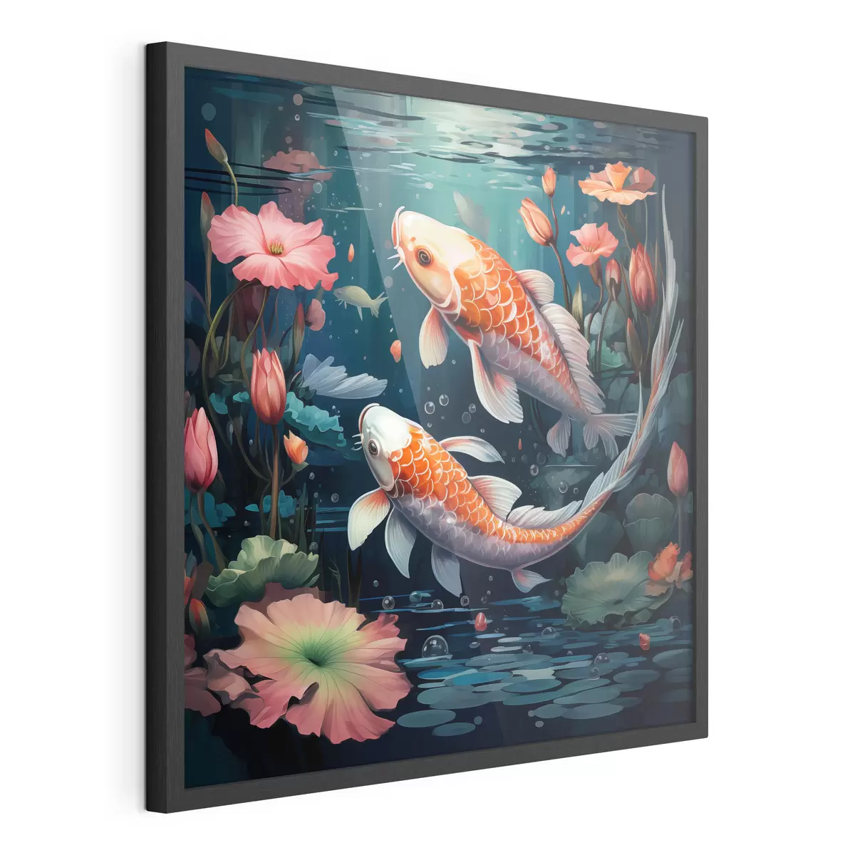 Poster Koi kapr s lotosy f50038