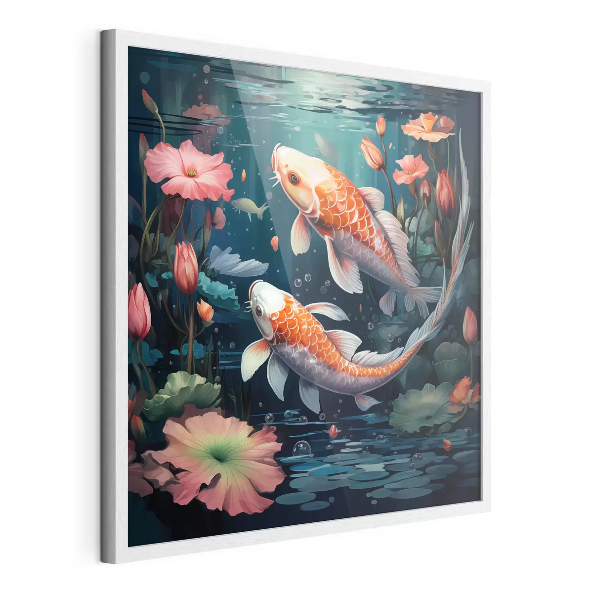 Poster Koi kapr s lotosy f50038