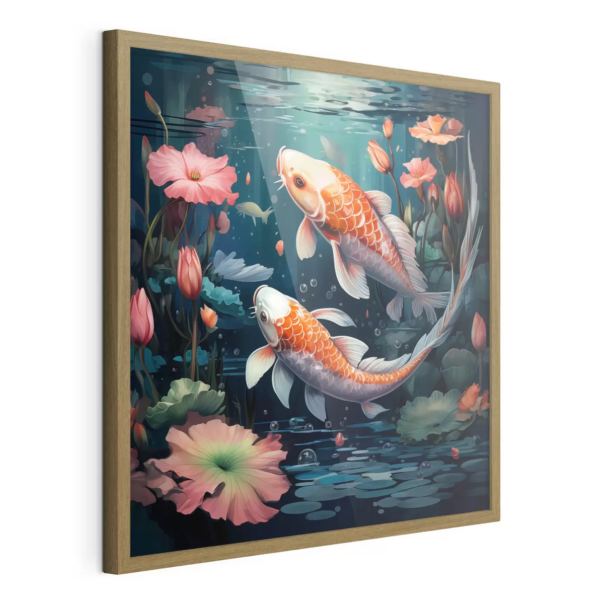 Poster Koi kapr s lotosy f50038