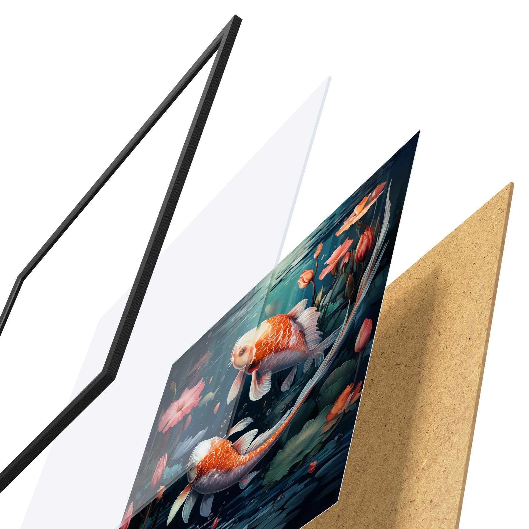 Poster Koi kapr s lotosy f50038