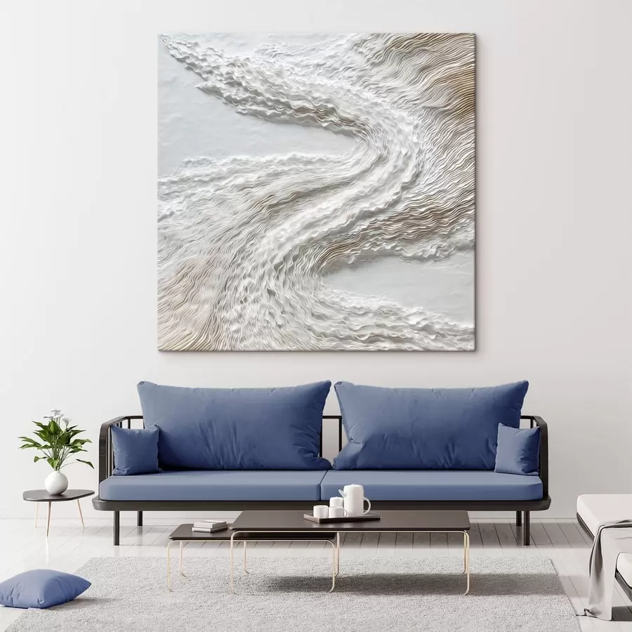 Fototapet Texturované bílé vlny na světlém pozadí v minimalistickém stylu s49716