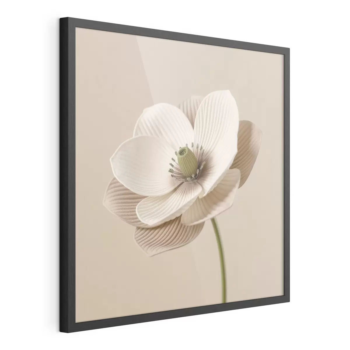 Poster Květina s reliéfními okvětními lístky v béžové barevné škále v minimalistickém stylu f49719