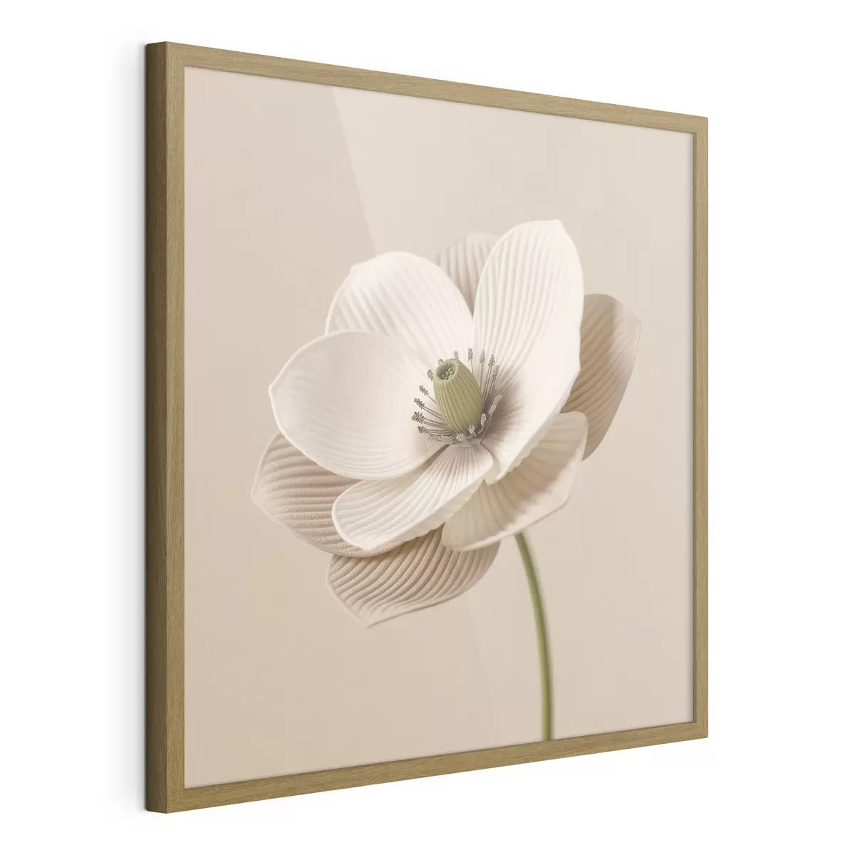 Poster Květina s reliéfními okvětními lístky v béžové barevné škále v minimalistickém stylu f49719