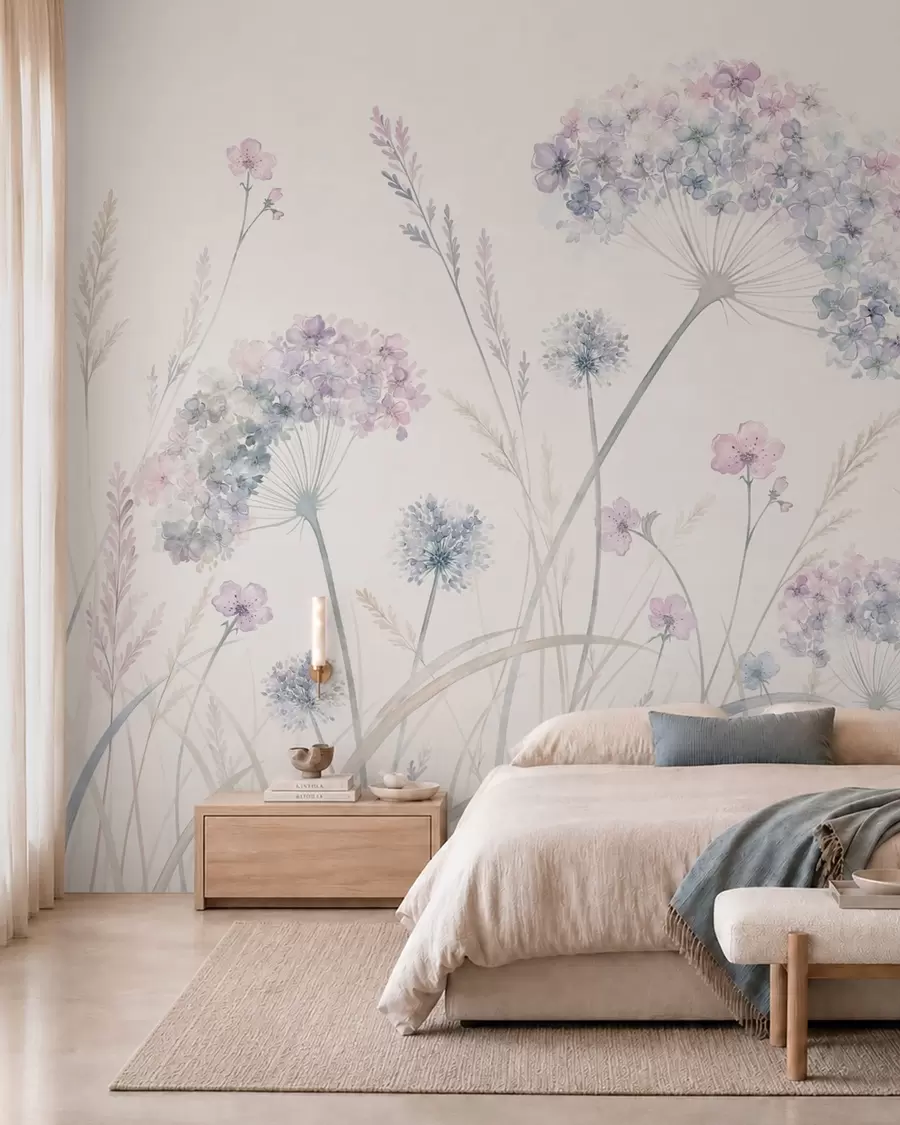 Fototapet Modrá luční kvítka w05731
