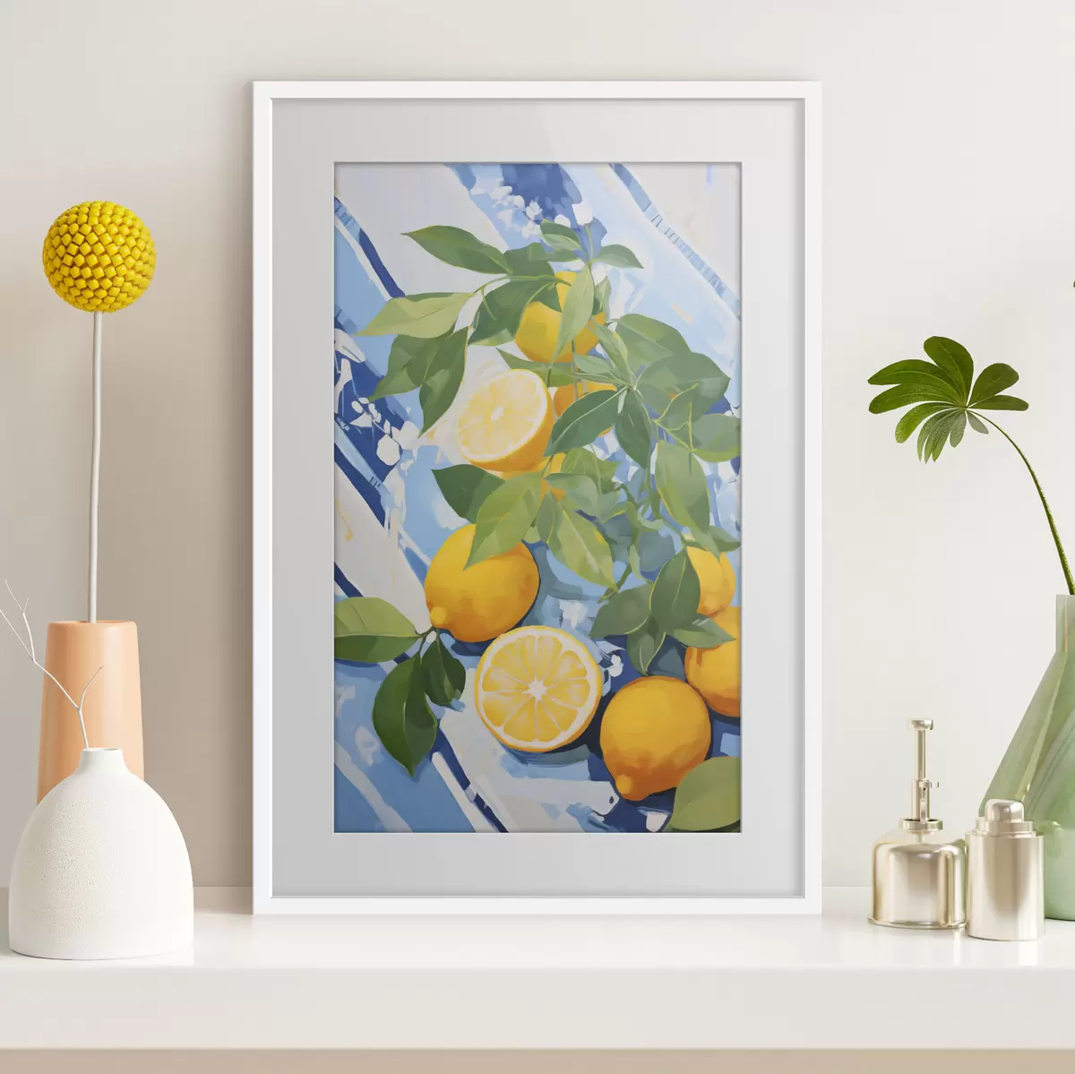 Poster Citrony, imitace malby f50066