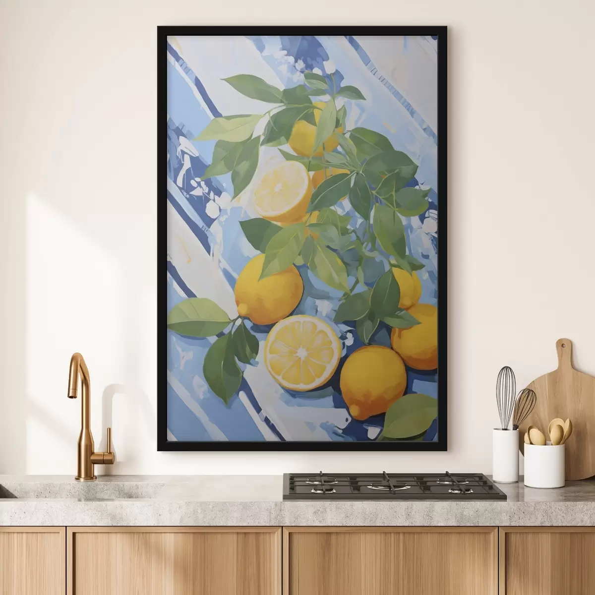 Poster Citrony, imitace malby f50066