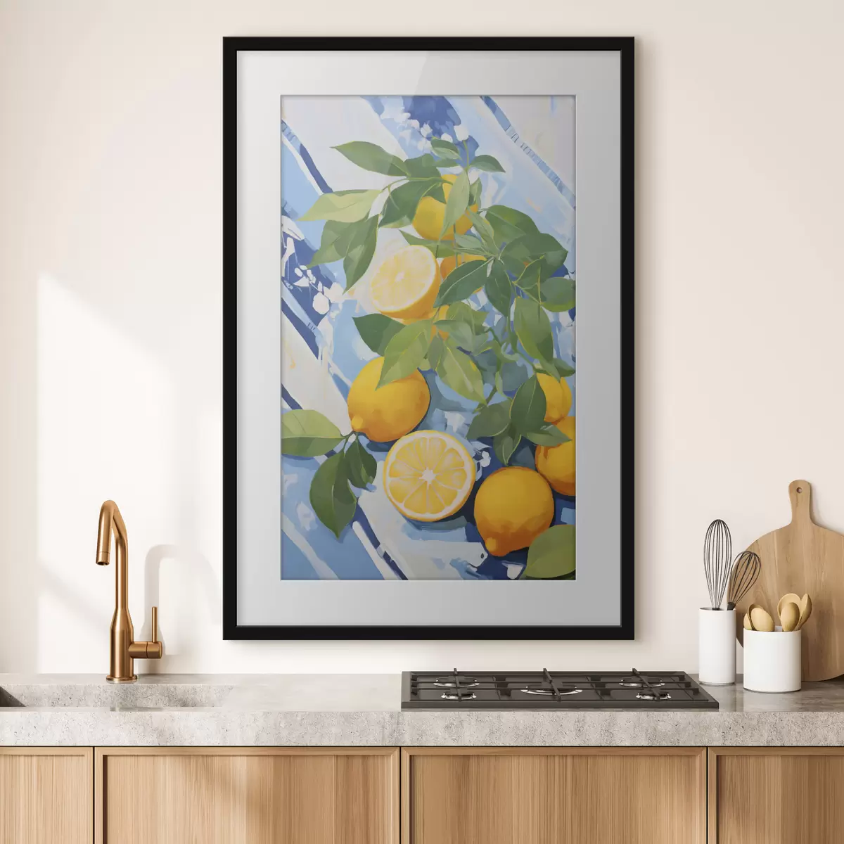 Poster Citrony, imitace malby f50066