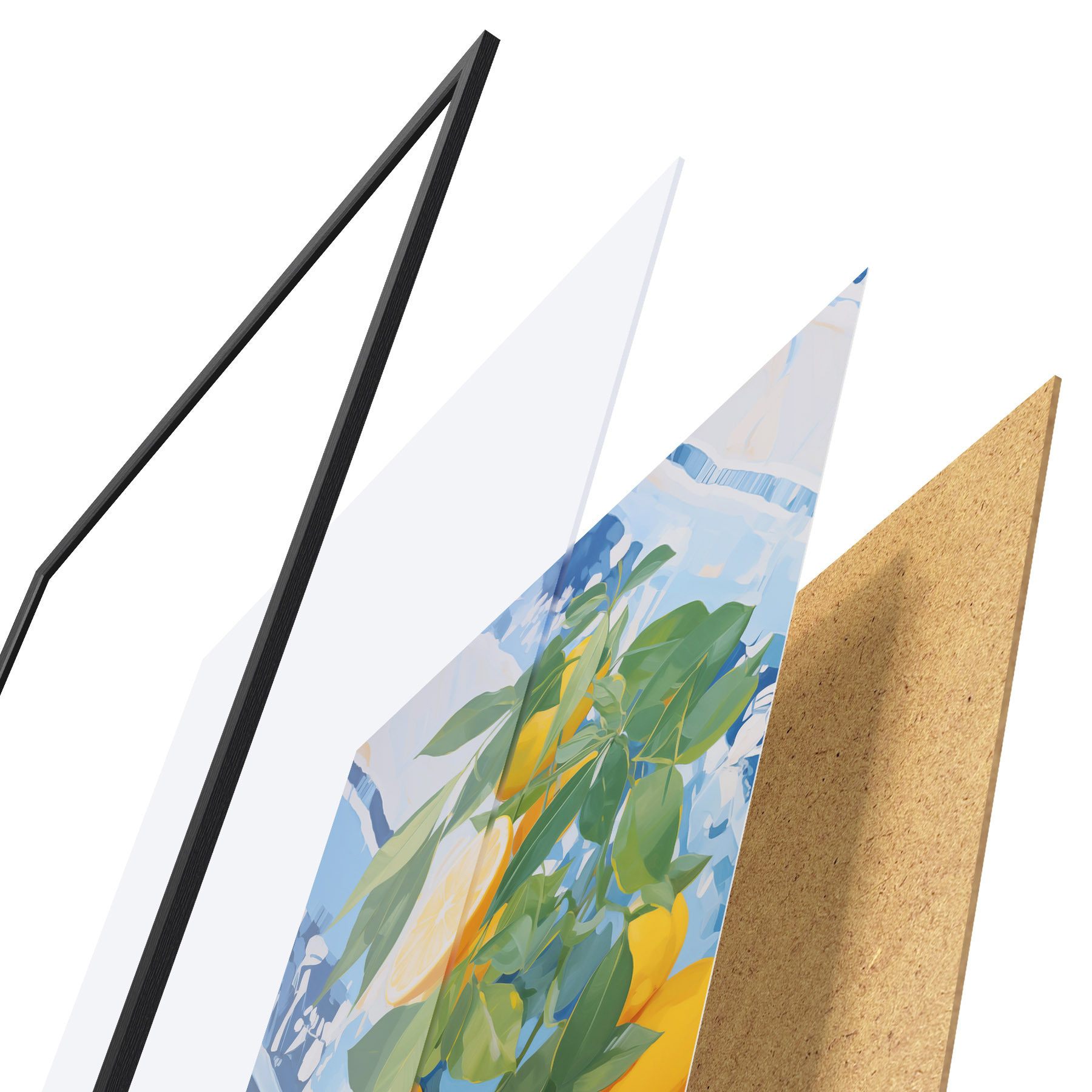 Poster Citrony, imitace malby f50066
