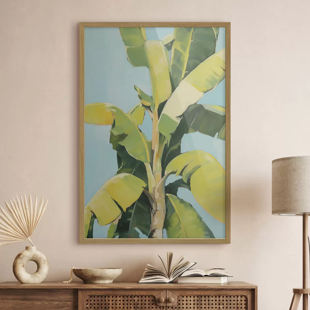 Poster Listy banánovníku, malba v imitaci f50070
