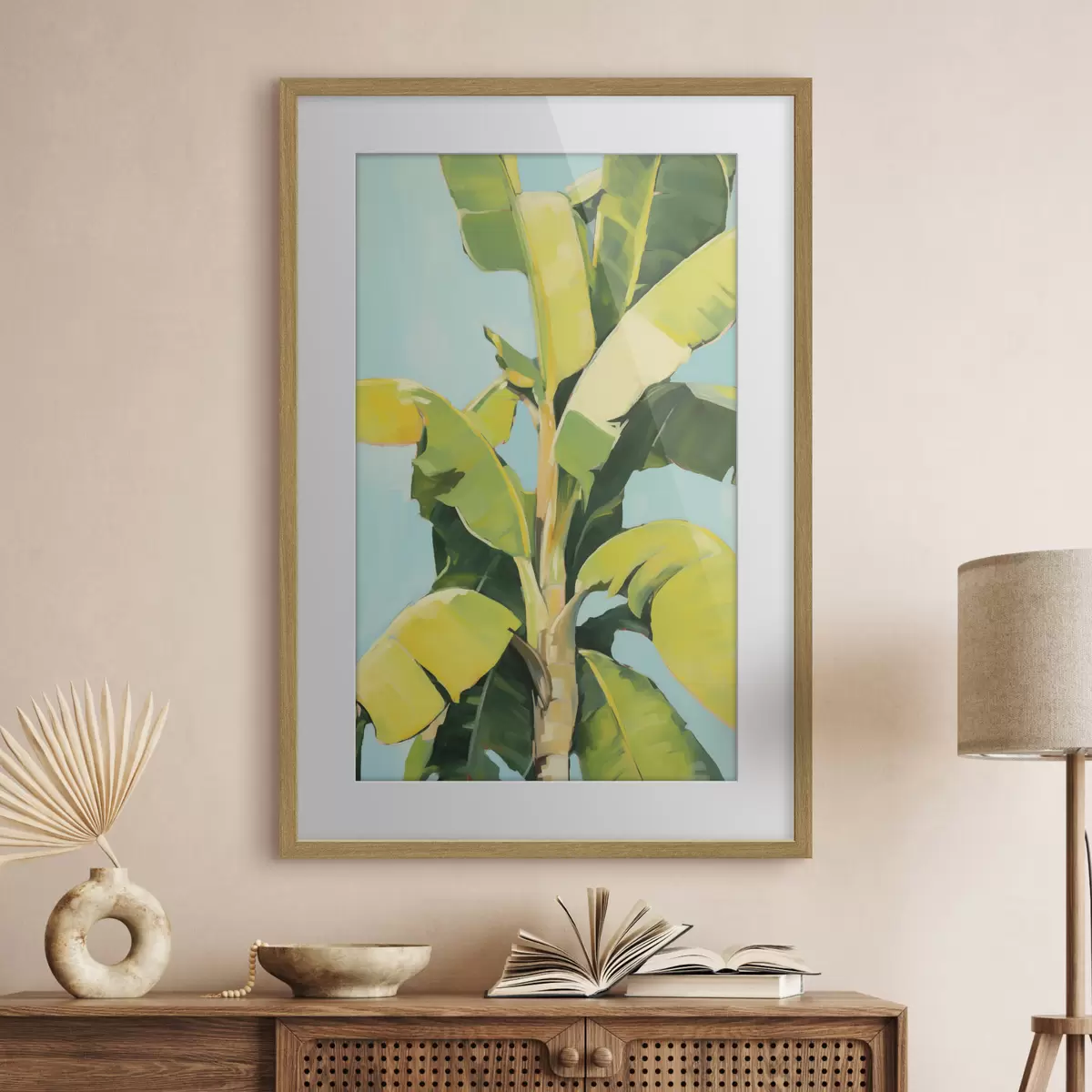 Poster Listy banánovníku, malba v imitaci f50070