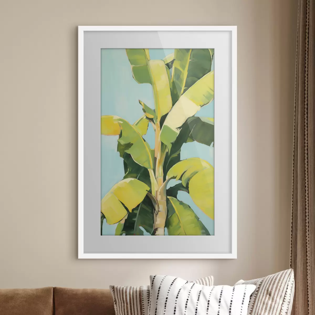 Poster Listy banánovníku, malba v imitaci f50070