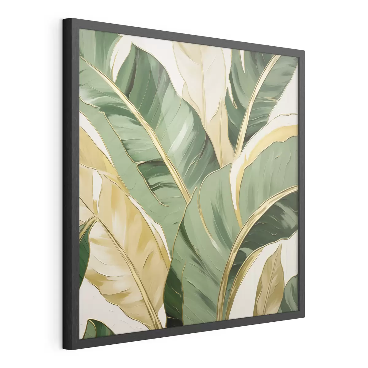 Poster Velké listy, imitace malby f50078