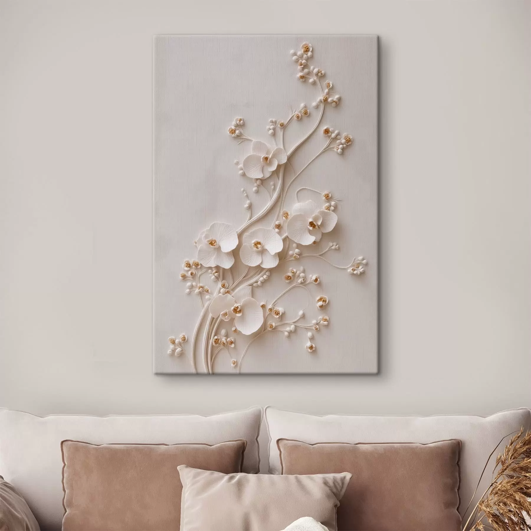 Obraz Jemné bílé orchideje na elegantních větvičkách Č. s49959