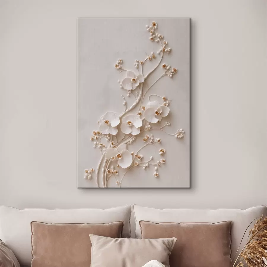 Obraz Jemné bílé orchideje na elegantních větvičkách Č. s49959