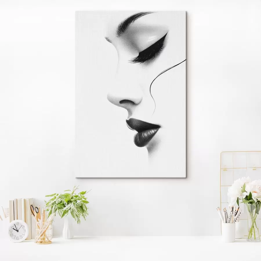 Fototapet Minimalistický ženský portrét v černobílé barvě s49982