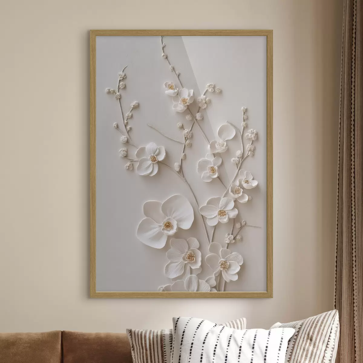 Poster Objemné bílé květy na jemných větvičkách f49957