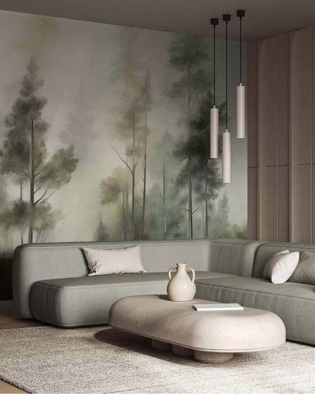 Fototapet Borovice ve zlaté mlze w09982v2