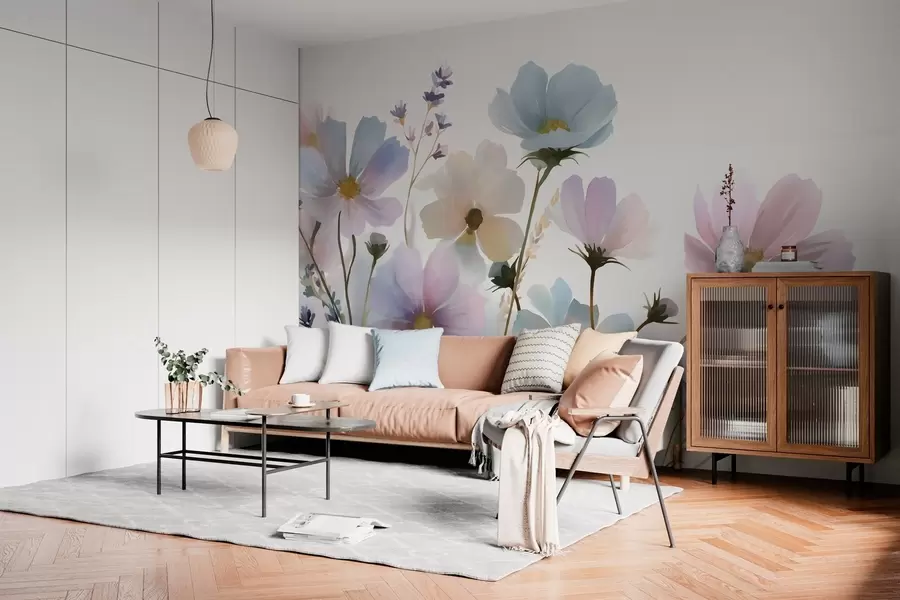 Fototapet Divoké květiny ve stylu akvarelu w05755