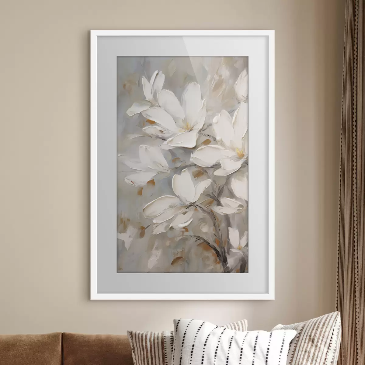 Poster Abstraktní květiny, napodobenina malby f50138