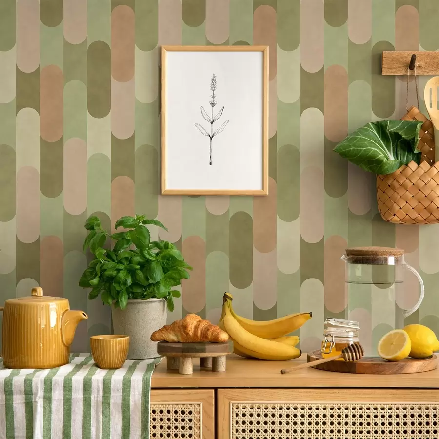 Fototapet Geometrický vzor se zaoblenými svislými tvary a01235