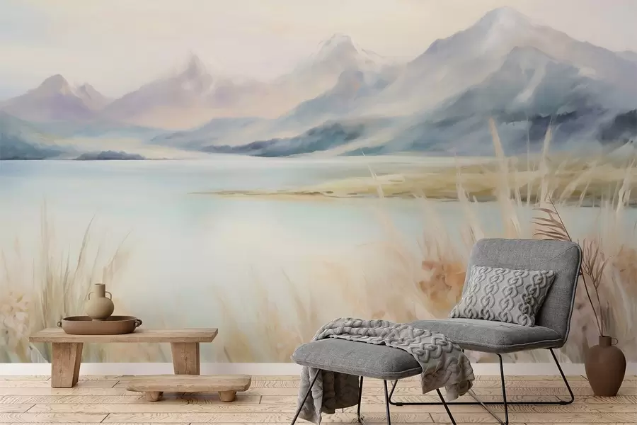 Fototapet Jezero a hory w05824