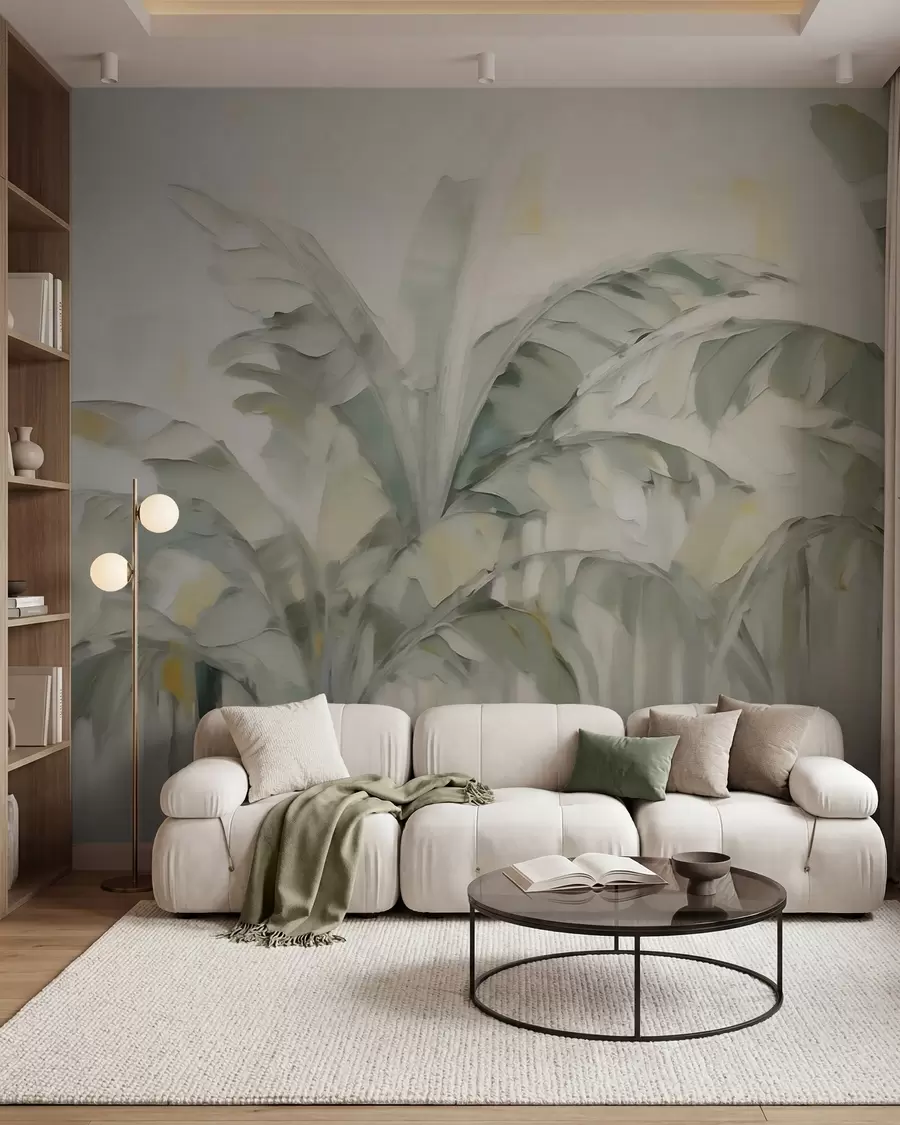 Fototapet Abstraktní palmové listy, imitace malby w05826